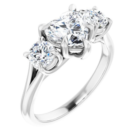Alora 1 Carat Heart Diamond Three-Stone Engagement Ring ST205DNH