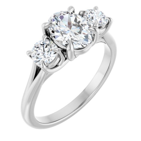 Alora 1 Carat Oval Diamond Three-Stone Engagement Ring ST205DNO