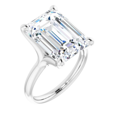 Amelia Lab Grown Diamond Ring | 8 Carat Emerald Diamond Solitaire Engagement Ring ST004DLE
