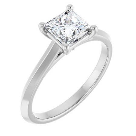 Amy 1 Carat Square Diamond Solitaire Engagement Ring in White color  ST164DNS
