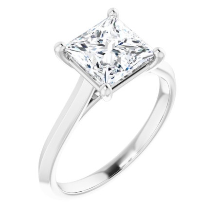 Amy Lab Grown Diamond Ring | 2 Carat Square Diamond Solitaire Engagement Ring in White color  ST164DLS