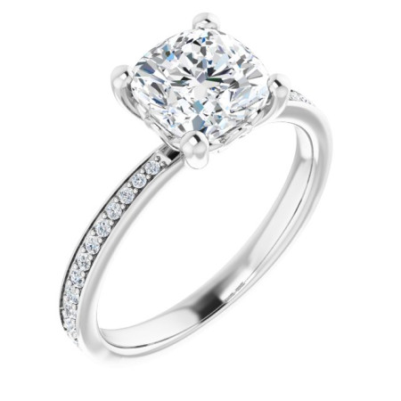 Anastasia Lab Grown Diamond Ring | 2 Carat Cushion Diamond Solitaire Engagement Ring in White color  ST127DLC