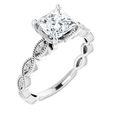 Anna 1.25 Carat Square Diamond Accented Engagement Ring ST056DNS