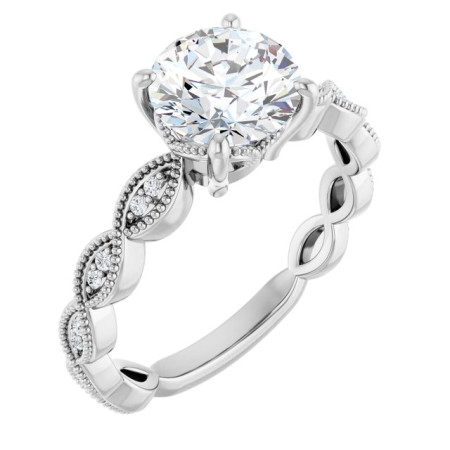 Anna 1.5 Carat Round Diamond Accented Engagement Ring ST056DNR