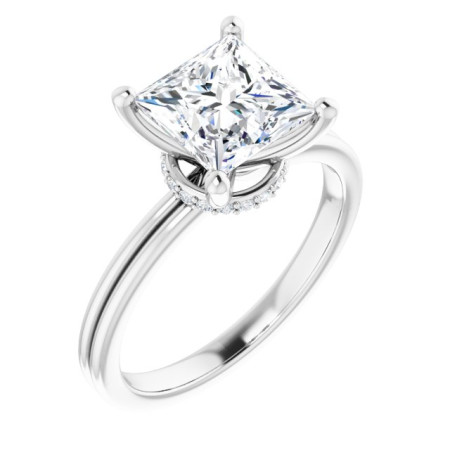 Annabelle Lab Grown Diamond Ring | 2 Carat Square Diamond Accented Engagement Ring ST233DLS