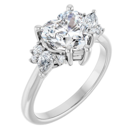 Annie Lab Grown Diamond Ring | 2 Carat Heart Diamond Accented Engagement Ring ST165DLH