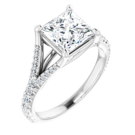 Arabella Lab Grown Diamond Ring | 2 Carat Square Diamond Solitaire Engagement Ring ST181DLS