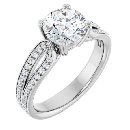 Aria 1.5 Carat Round Diamond Accented Engagement Ring ST017DNR