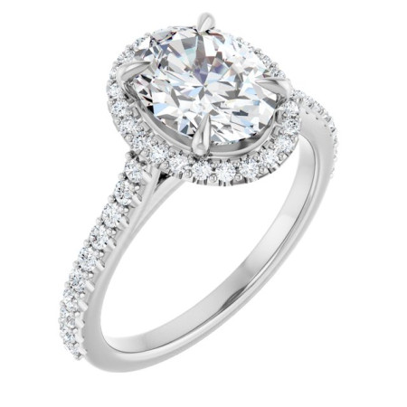Ariana Lab Grown Diamond Ring | 2 Carat Oval Diamond Halo-Style Engagement Ring ST062DLO