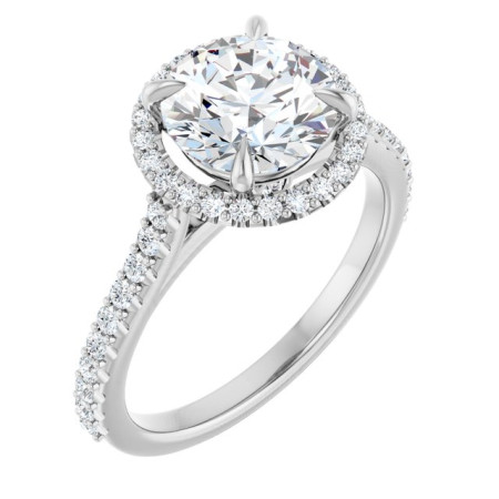 Ariana Lab Grown Diamond Ring | 2 Carat Round Diamond Halo-Style Engagement Ring ST062DLR