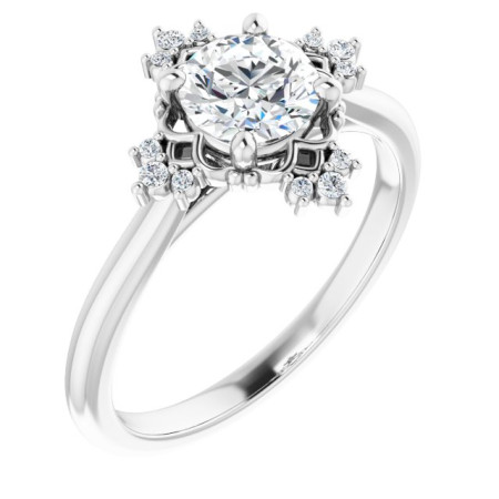 Arianna 0.75 Carat Round Diamond Accented Engagement Ring ST135DNR