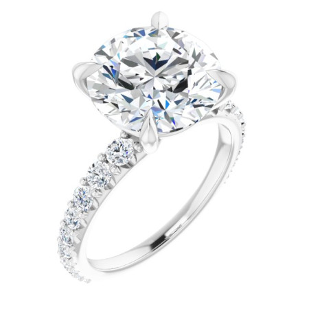 Arya Lab Grown Diamond Ring | 5 Carat Round Diamond Accented Engagement Ring ST096DLR