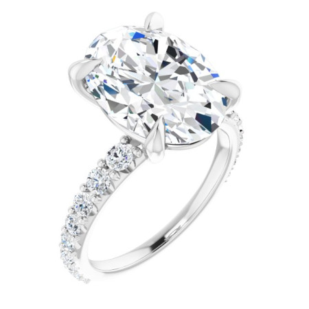 Arya Lab Grown Diamond Ring | 6 Carat Oval Diamond Accented Engagement Ring ST096DLO