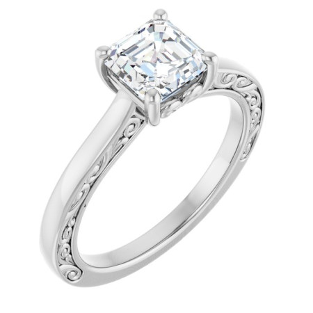 Athena 1 Carat Asscher Diamond Solitaire Engagement Ring ST053DNA