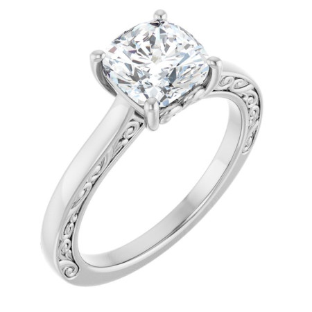 Athena 2 Carat Cushion Diamond Solitaire Engagement Ring ST053DNC