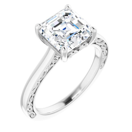 Athena 1 Carat Asscher Diamond Solitaire Engagement Ring ST053DNA