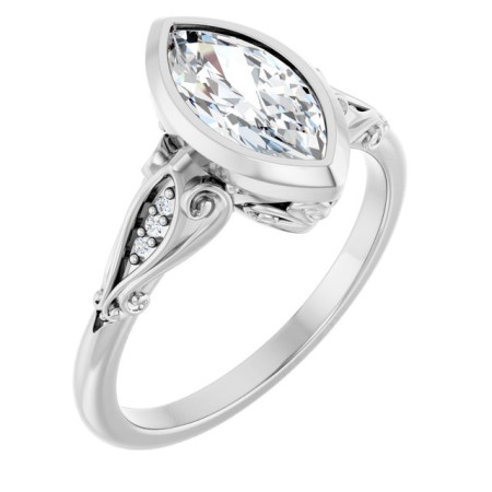 Aubree 1 Carat Marquise Diamond Bezel-Set Engagement Ring ST187DNM