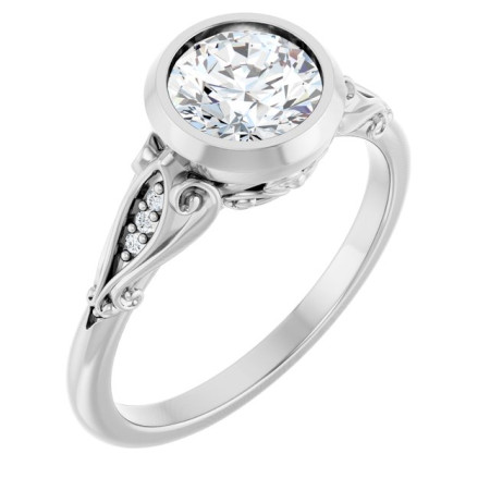Aubree 1 Carat Round Diamond Bezel-Set Engagement Ring ST187DNR
