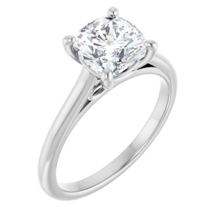 Audrey 2 Carat Cushion Diamond Accented Infinity-Inspired Engagement Ring in White color  ST046DNC