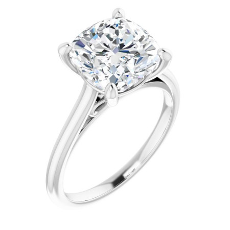 Audrey 4 Carat Cushion Diamond Infinity-Inspired Engagement Ring in White color  ST046DNC