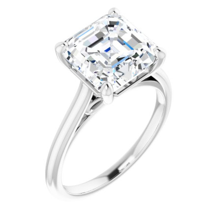 Audrey Lab Grown Diamond Ring | 4 Carat Asscher Diamond Infinity-Inspired Engagement Ring in White color  ST046DLA