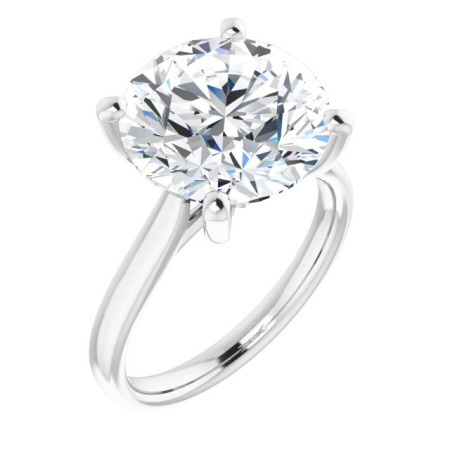 Ava Lab Grown Diamond Ring | 7 Carat Round Diamond Solitaire Engagement Ring in White color  ST072DLR