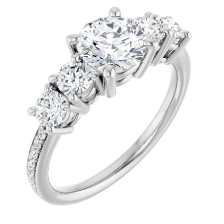 Avery 1 Carat Round Diamond Five-Stone Engagement Ring ST019DNR