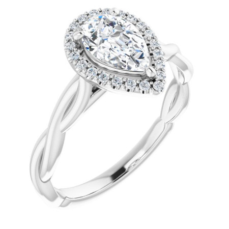 Ayla 1 Carat Pear Diamond Halo-Style Engagement Ring ST067DNP