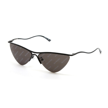 Balenciaga Women's Designer Cat Eye Sunglasses BB0093S001 Grey with Brand Logo Lenses M14689