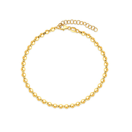 3mm Bead Bracelet for Men & Women | 14K Yellow Gold | Lobster Clasp HD5108