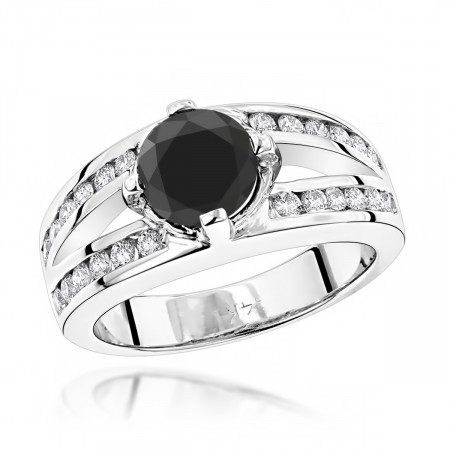 Black Diamond Engagement 2.70ct 14K Gold R... 000108