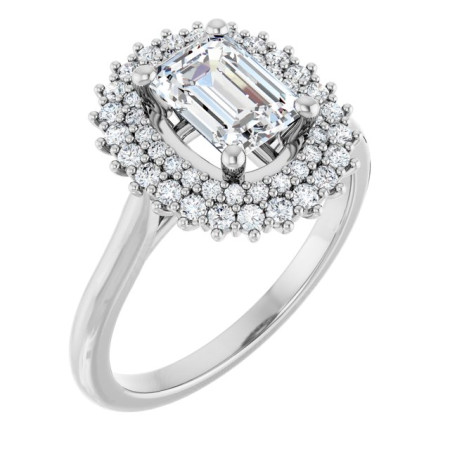 Blake 1 Carat Emerald Diamond Halo-Style Engagement Ring ST154DNE
