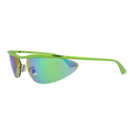 Bottega Veneta Unisex Designer Shield Sunglasses BV1174S003 Green Mirror Lenses M13814