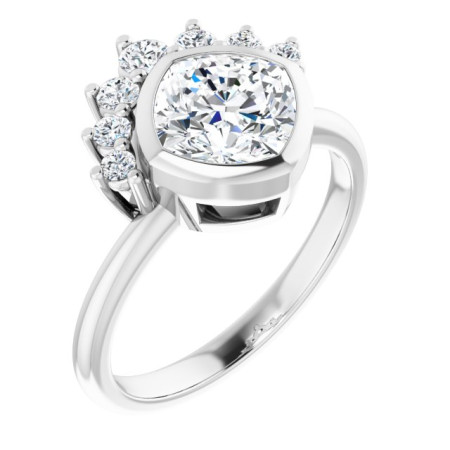 Brianna 2 Carat Cushion Diamond Accented Engagement Ring ST160DNC
