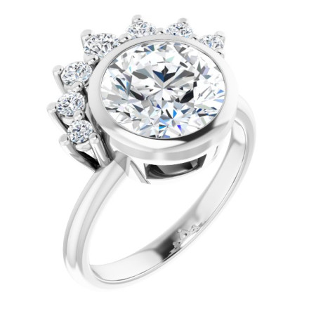 Brianna Lab Grown Diamond Ring | 3 Carat Round Diamond Accented Engagement Ring ST160DLR