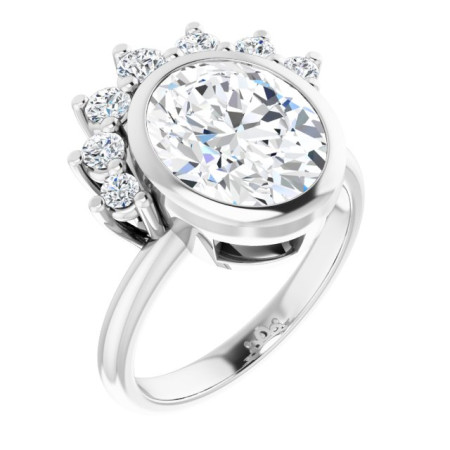 Brianna Lab Grown Diamond Ring | 4 Carat Oval Diamond Accented Engagement Ring ST160DLO