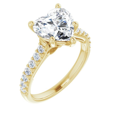 Brielle Lab Grown Diamond Ring | 3 Carat Heart Diamond Solitaire Engagement Ring in Yellow color  ST092DLH