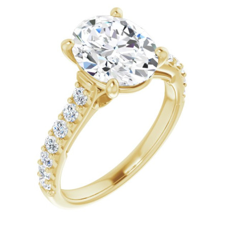 Brielle Lab Grown Diamond Ring | 3 Carat Oval Diamond Solitaire Engagement Ring in Yellow color  ST092DLO
