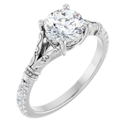 Brynlee 1 Carat Round Diamond Split Shank Engagement Ring ST163DNR