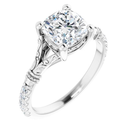 Brynlee 2 Carat Cushion Diamond Split Shank Engagement Ring ST163DNC