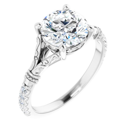 Brynlee Lab Grown Diamond Ring | 1.5 Carat Round Diamond Split Shank Engagement Ring ST163DLR