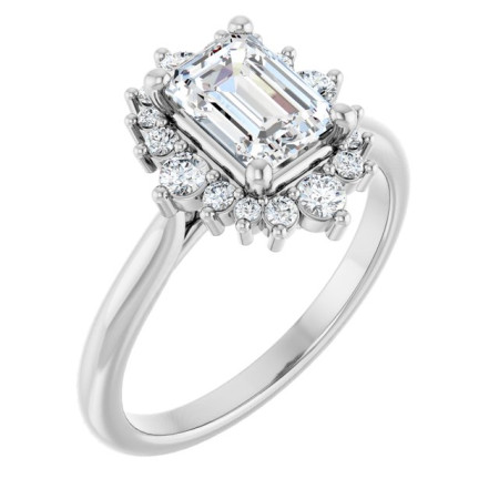 Callie 1 Carat Emerald Diamond Halo-Style Engagement Ring ST143DNE
