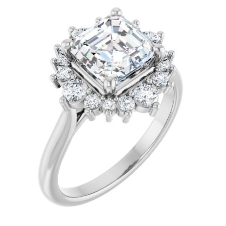 Callie Lab Grown Diamond Ring | 2 Carat Asscher Diamond Halo-Style Engagement Ring ST143DLA