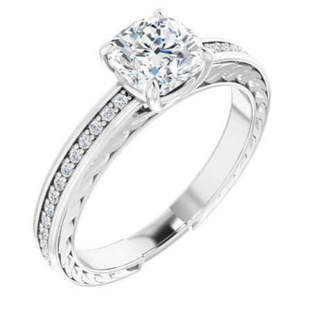 Camilla 1 Carat Cushion Diamond Accented Engagement Ring ST227DNC