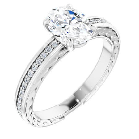 Camilla 1 Carat Oval Diamond Accented Engagement Ring ST227DNO