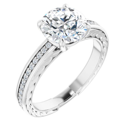Camilla Lab Grown Diamond Ring | 2 Carat Round Diamond Accented Engagement Ring ST227DLR