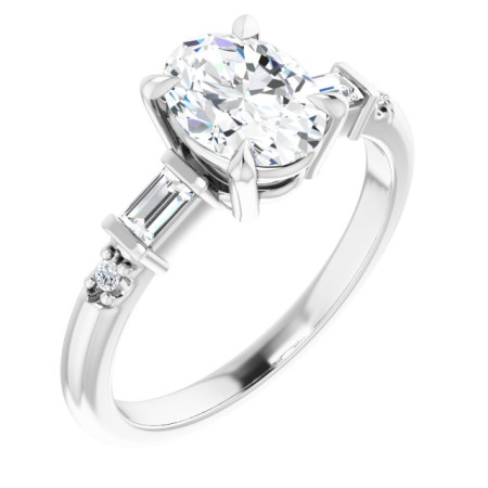 Camille 1 Carat Oval Diamond Accented Engagement Ring ST185DNO