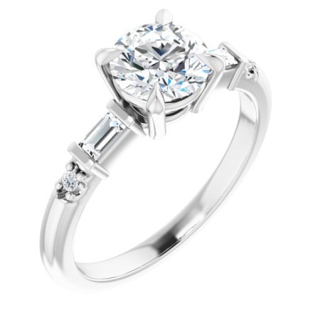Camille 1 Carat Round Diamond Accented Engagement Ring ST185DNR