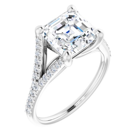 Caroline 2 Carat Asscher Diamond Accented Engagement Ring ST052DNA