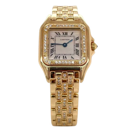 Cartier Panthere 18K Yellow Gold Women's Diamond Watch 23mm  S000286